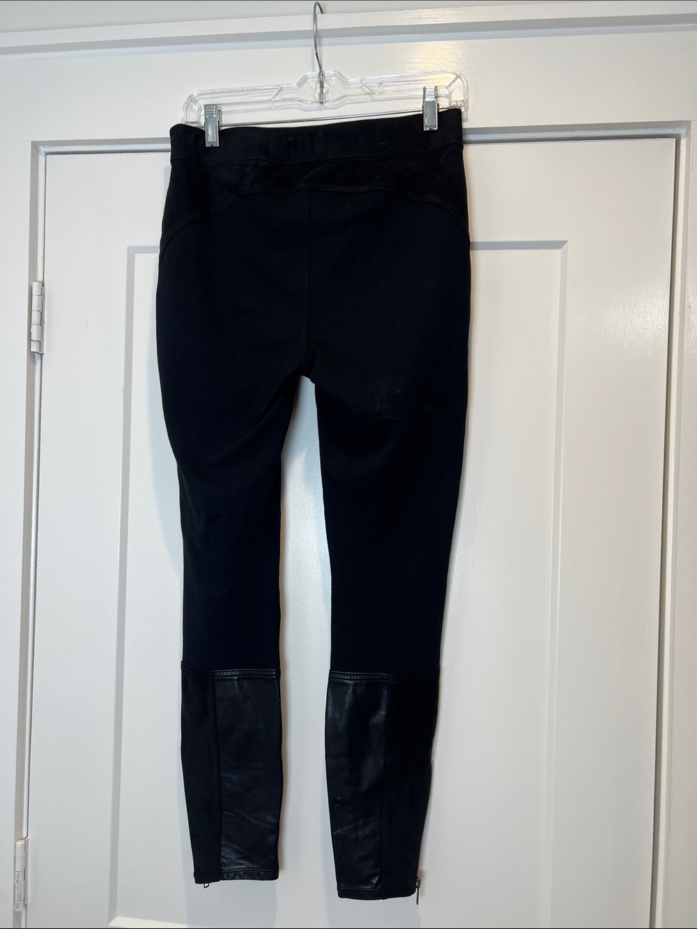 Anthropologie Women’s Black Mixed-Material Panel pants with zippers size 28. - Picture 5 of 8